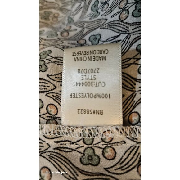 Max Studio Womens Floral Button-Up Blouse Size L Polyester Long Sleeve - Picture 6 of 7